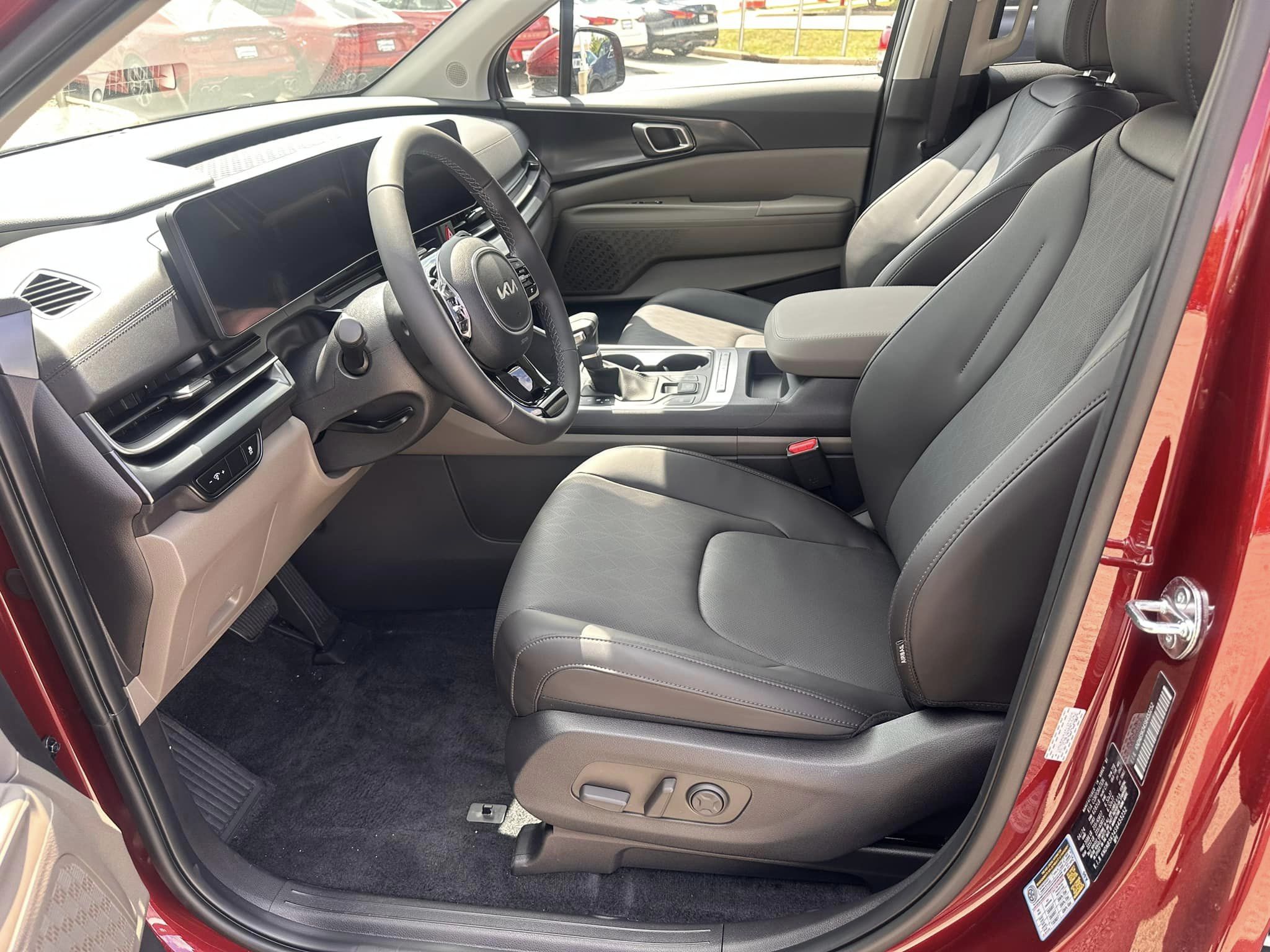 2025 Kia Carnival - LXS Trim - Flare Red with Taupe Off-Black Interior - 